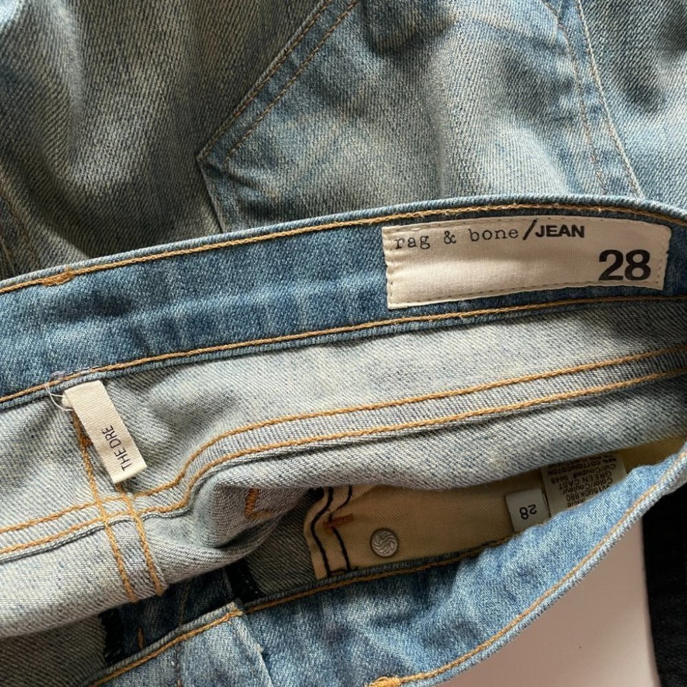 rag & bone Blue Straight Leg Jeans - Picture 4 of 10